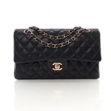 Chanel Medium Black Lambskin Classic Flap Bag