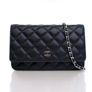 Chanel Black Lambskin Classic Wallet On Chain (WOC)