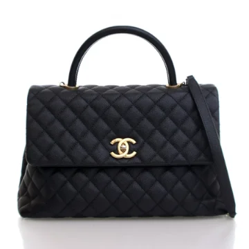 Chanel Medium Black Caviar Coco Handle