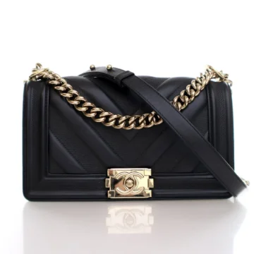 Chanel Medium Black Lambskin Boy Bag