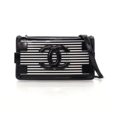 Chanel Multicolor Patent Plexiglass Boy Brick Clutch Crossbody Bag
