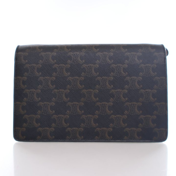 CELINE｜HALF-LENGTH WALLETS (TRIOMPHE CANVAS SLG (10C872 Celine Triomphe Canvas Wallet On Strap - Luxe Du Jour
