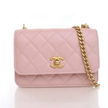 Chanel Pink Lambskin CC Camelia Crush Wallet On Chain (WOC)
