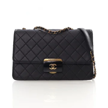 Chanel Large Black Sheepskin Beauty Lock Flap Bag