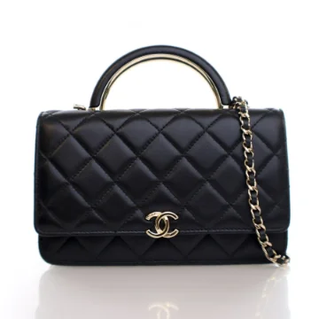 Chanel Black Lambskin Wallet on Chain with Handle