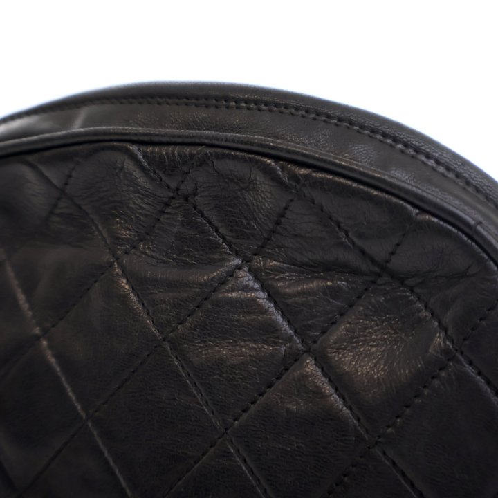 Chanel Vintage Black Lambskin Quilted Tassel Camera Bag