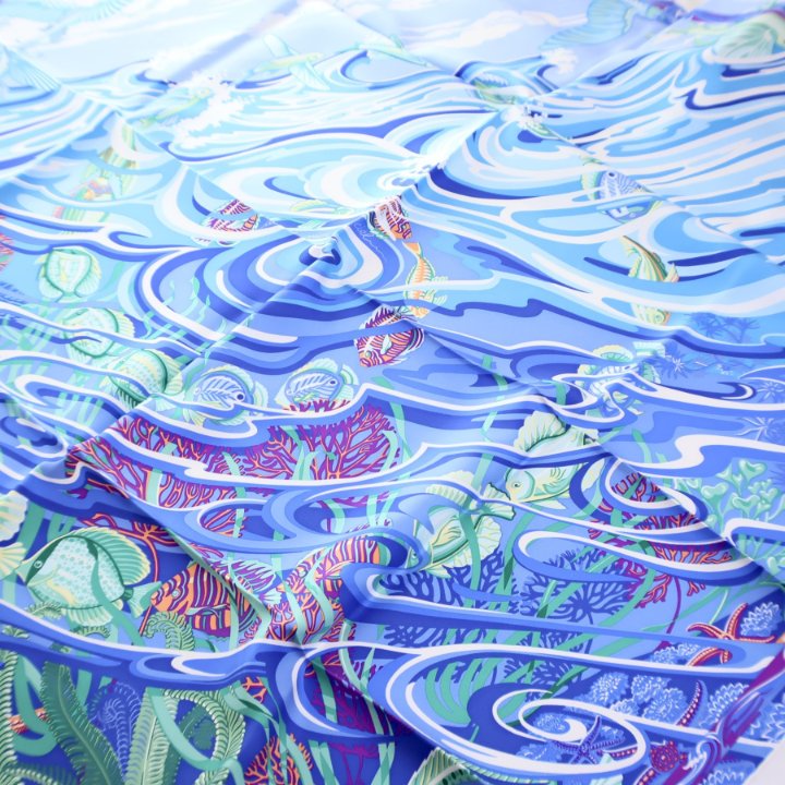 Hermes La Mer Au Ciel Silk Scarf 90 - Luxe Du Jour