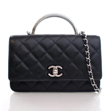 Chanel Black Caviar Wallet on Chain with Handle