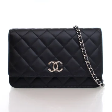 Chanel Black Lambskin Wallet On Chain