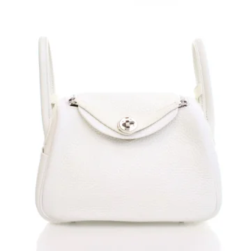 Hermes New White Clemence Mini Lindy