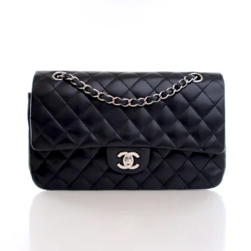 Chanel Medium Black Lambskin Classic Flap Bag