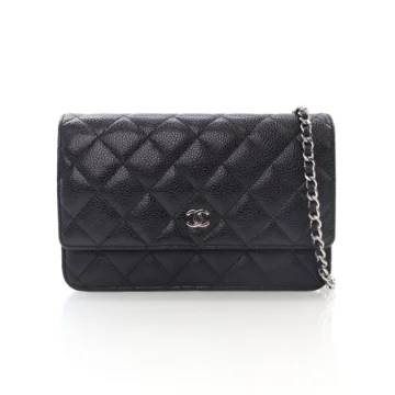 Chanel Black Caviar Classic Wallet On Chain (WOC)