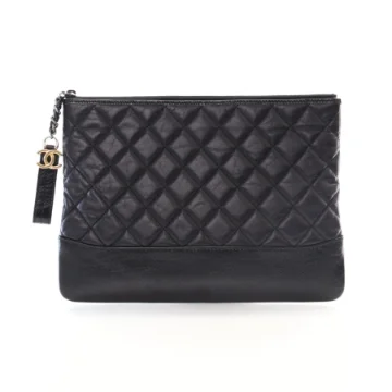 Chanel Black Calfskin Gabrielle Clutch