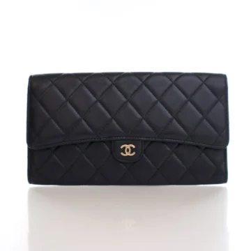 Chanel Black Lambskin Timeless Wallet