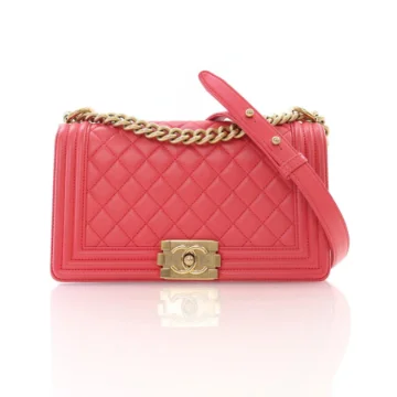 Chanel Medium Pink Lambskin Boy Bag
