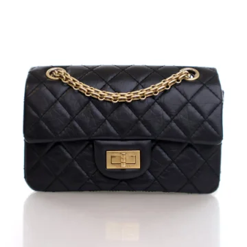 Chanel 224 Black Aged Calfskin Reissue
