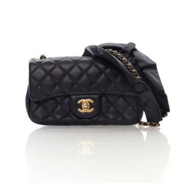Chanel Mini Black Lambskin Romance Flap Bag