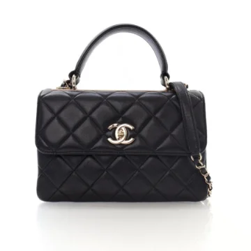 Chanel Small Black Lambskin Trendy CC Top Handle Bag