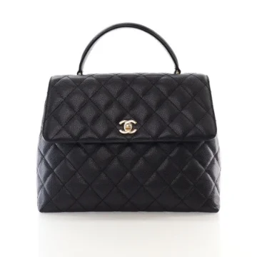 Chanel Black Caviar Vintage Kelly Top Handle