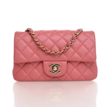Chanel Mini Pink Caviar Classic Rectangle Flap Bag