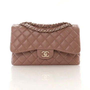 Chanel Jumbo Beige Lambskin Classic Double Flap Bag