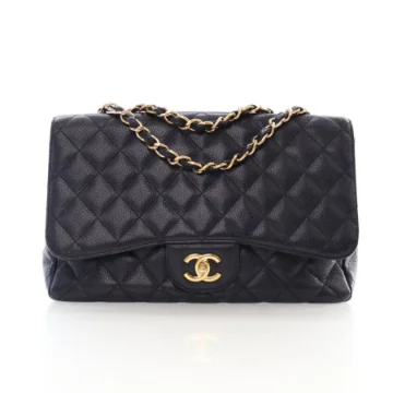 Chanel Jumbo Black Caviar Classic Single Flap Bag