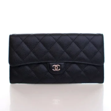 Chanel Black Caviar Classic Flap Wallet
