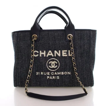Chanel Small Blue Denim Deauville Tote