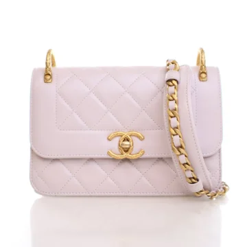 Chanel Mini Purple Calfskin Flap Bag