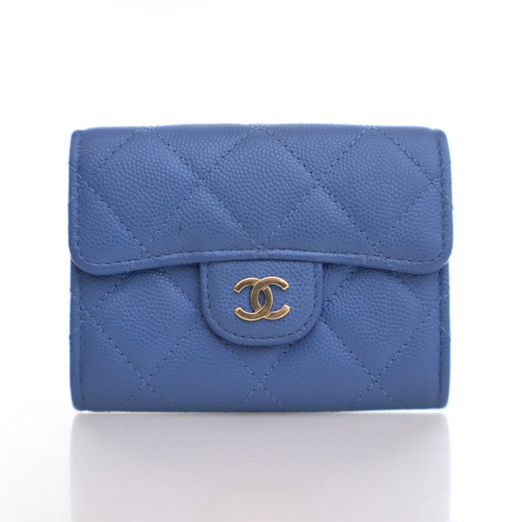 Chanel Blue Caviar Classic Flap Card Holder - Luxe Du Jour