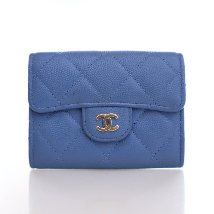 Chanel Blue Caviar Classic Flap Card Holder - Luxe Du Jour