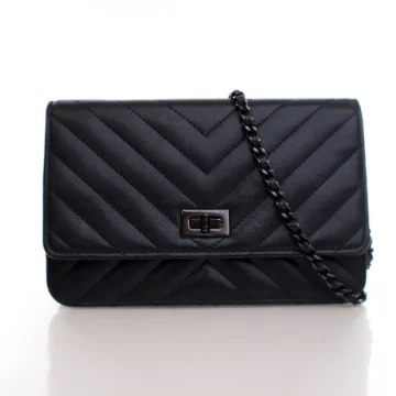 Chanel So Black Calfskin Reissue Wallet On Chain