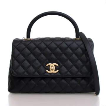 Chanel Medium Black Caviar Coco Handle