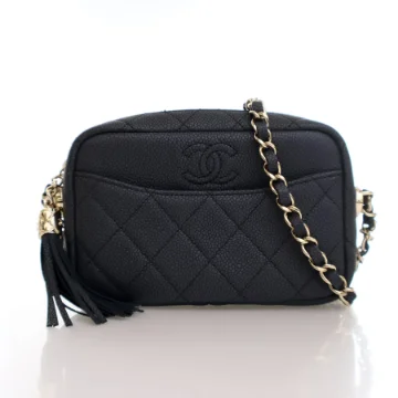 Chanel Mini Black Caviar Coco Tassel Camera Bag