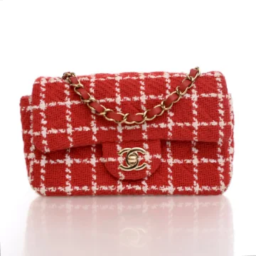 Chanel Mini Red Tweed Rectangle Flap Bag