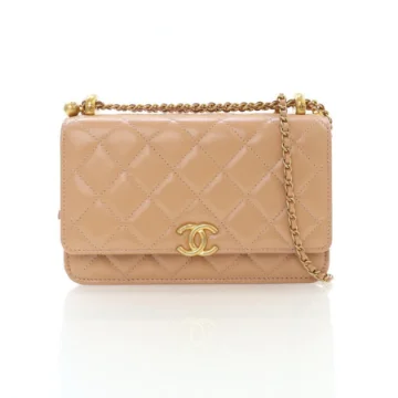 Chanel Beige Calfskin Perfect Fit Wallet On Chain (WOC)