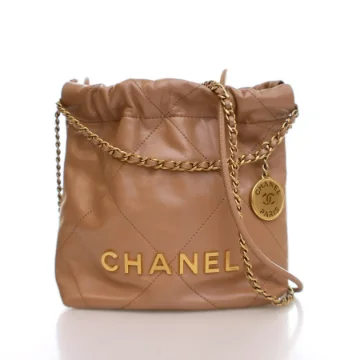 Chanel Mini Beige Goatskin 22 Hobo Bag