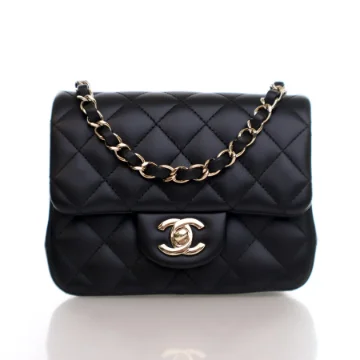 Chanel Mini Black Lambskin Classic Square Flap Bag