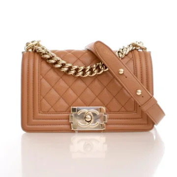 Chanel Small Brown Caviar Boy Bag
