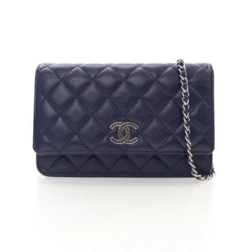 Chanel Blue Caviar Wallet On Chain (WOC)