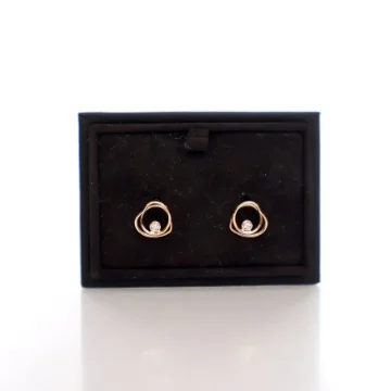 Hermes Rose Gold Diamond Vertige Coeur Earrings