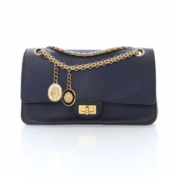 Chanel Navy Calfskin Nude Medallion Reissue 226