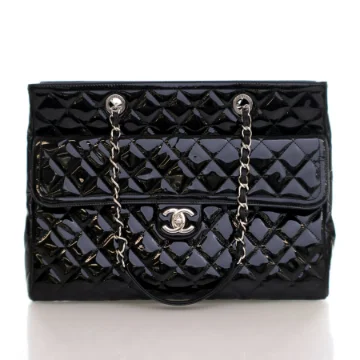 Chanel Large Black Patent Coco Shine Tote