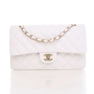 Chanel Medium White Caviar Classic Double Flap Bag