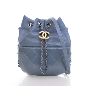 Chanel Small Blue Calfskin Gabrielle Bucket Bag