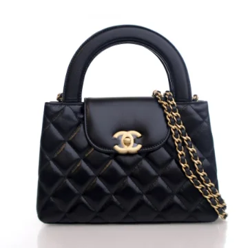 Chanel Nano Black Aged Calfskin Kelly Shopper