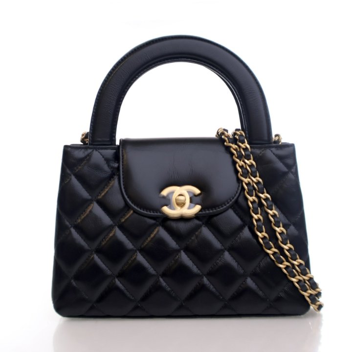 Chanel Nano Black Crinkled Calfskin Kelly Shopper - Luxe Du Jour