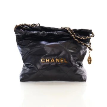 Chanel Small Black Calfskin Hobo 22