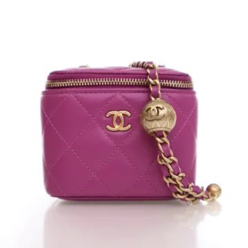 Chanel Mini Purple Lambskin Pearl Crush Vanity Case