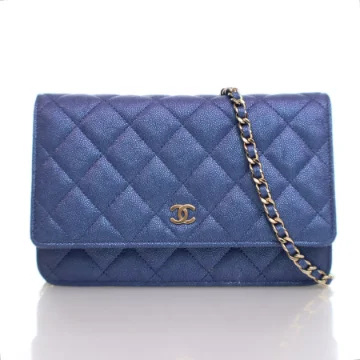Chanel Blue Caviar Classic Wallet On Chain (WOC)